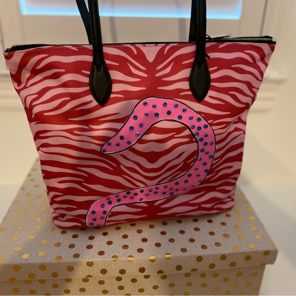 Custom new nylon hand painted Furla handbag - Picture 3 of 3